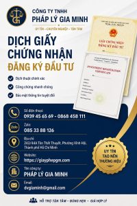 Dịch Giấy Chứng Nhận Đăng Ký Đầu Tư