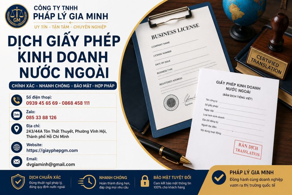 Dịch Giấy Phép Kinh Doanh Nước Ngoài