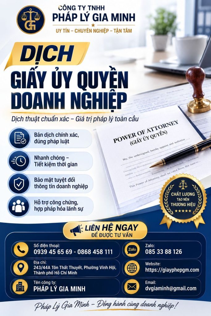 Dịch Giấy Ủy Quyền Doanh Nghiệp