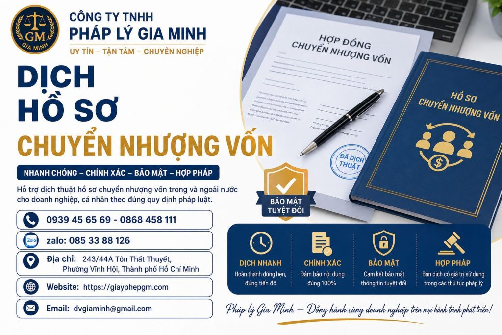 Dịch Hồ Sơ Chuyển Nhượng Vốn