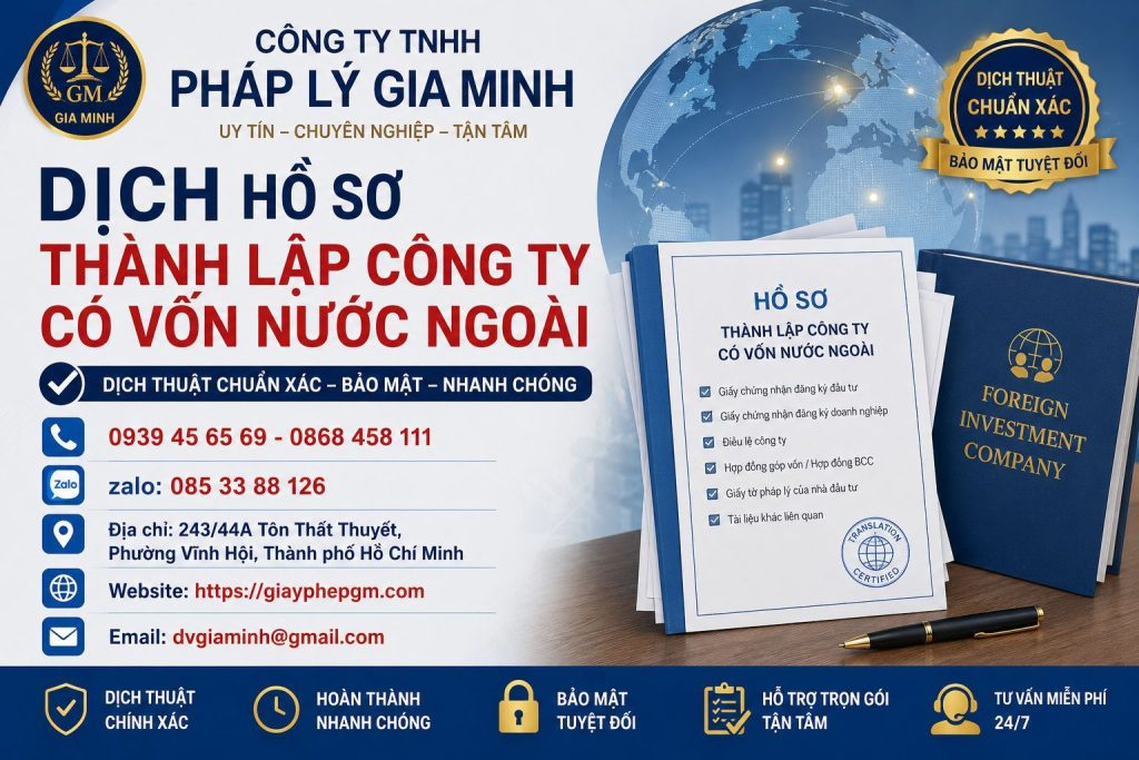 Dịch Hồ Sơ Thành Lập Công Ty Có Vốn Nước Ngoài