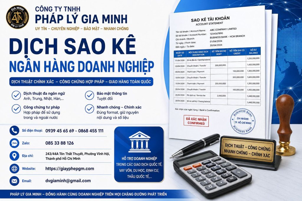 Dịch Sao Kê Ngân Hàng Doanh Nghiệp