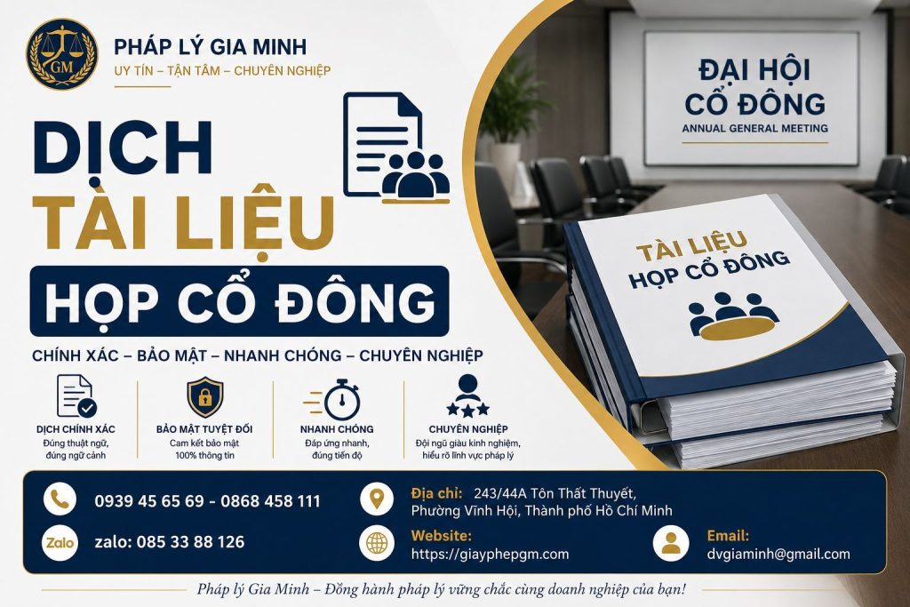 Dịch Tài Liệu Họp Cổ Đông