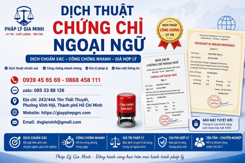 Dịch thuật chứng chỉ ngoại ngữ