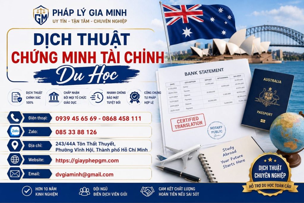 Dịch Thuật Chứng Minh Tài Chính Du Học
