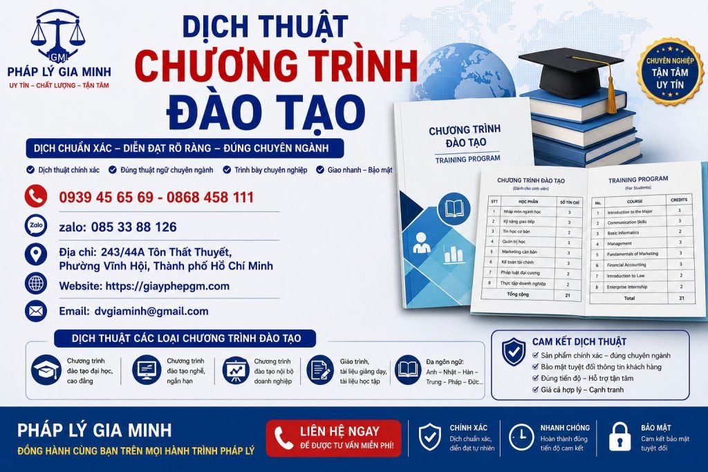 Dịch thuật chương trình đào tạo