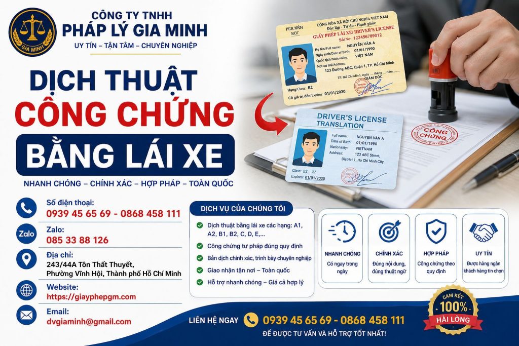 Dịch thuật công chứng bằng lái xe