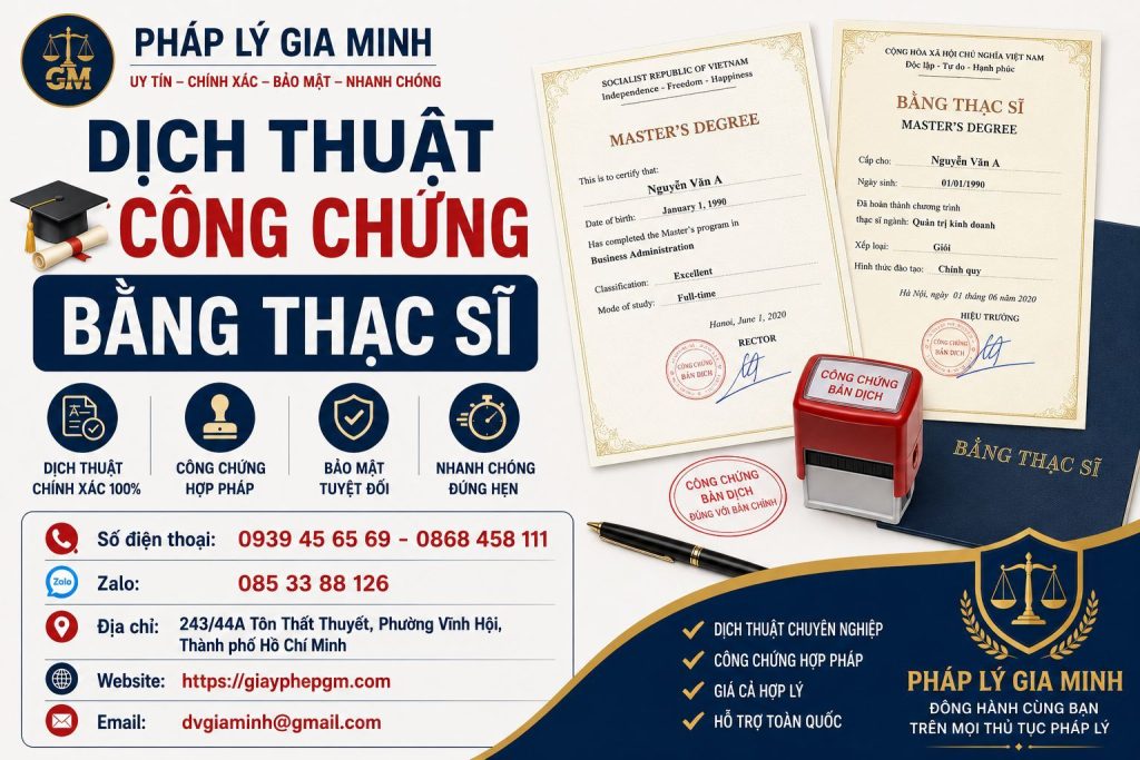 Dịch thuật công chứng bằng thạc sĩ