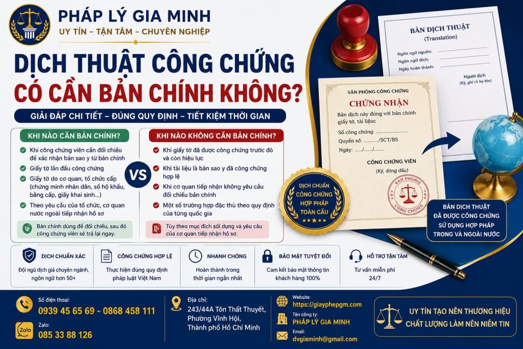 Dịch Thuật Công Chứng Có Cần Bản Chính Không