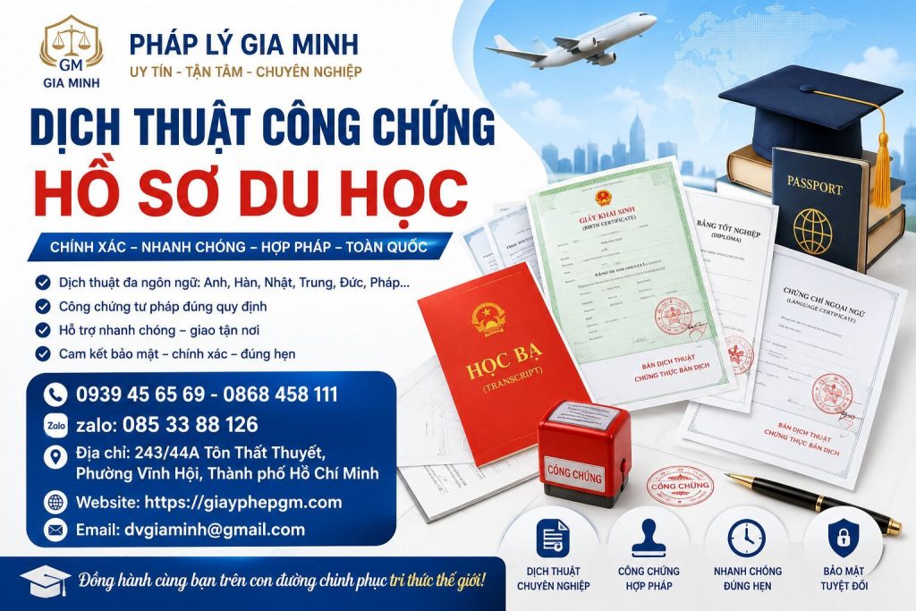 Dịch thuật công chứng hồ sơ du học