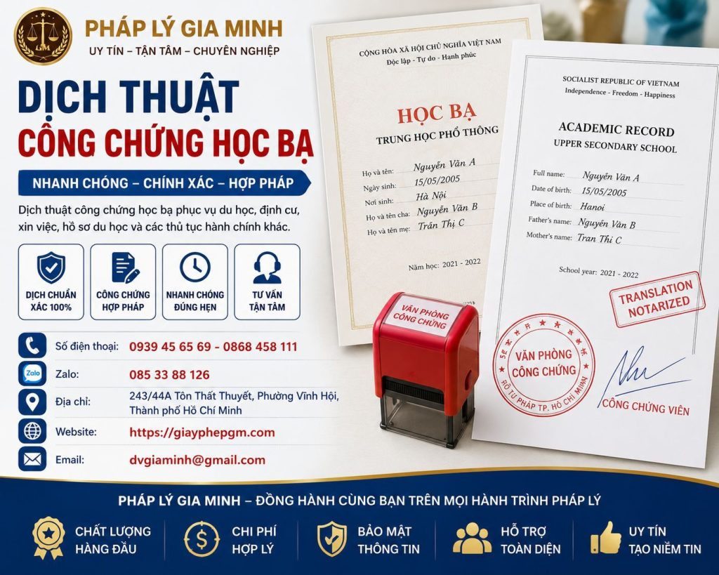 Dịch thuật công chứng học bạ