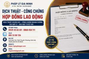 Dịch thuật công chứng hợp đồng lao động