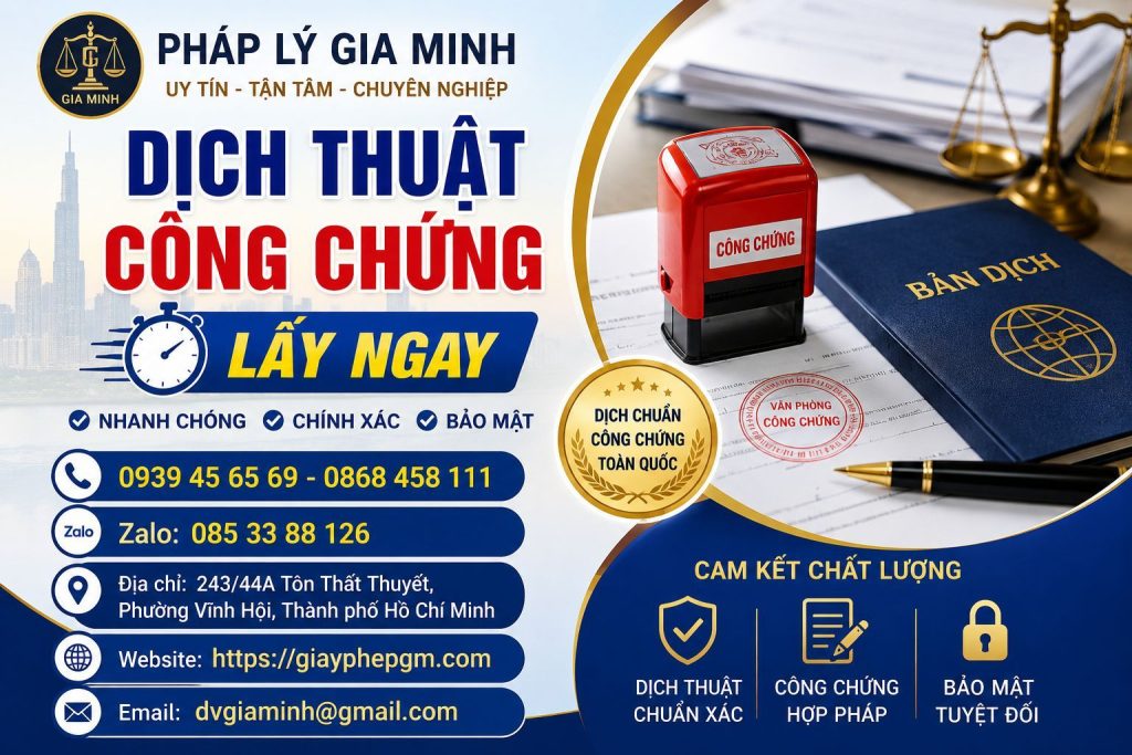 Dịch thuật công chứng lấy ngay