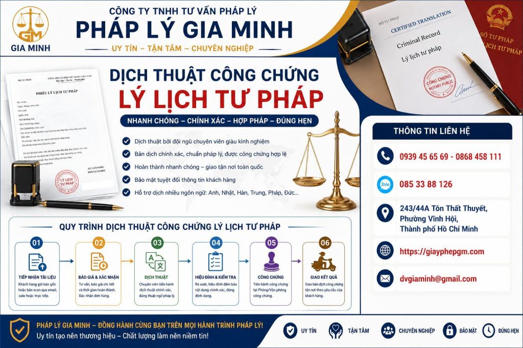 Dịch thuật công chứng lý lịch tư pháp