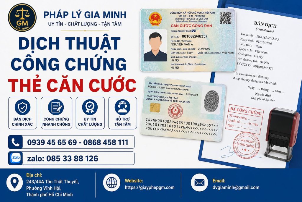 Dịch thuật công chứng thẻ căn cước