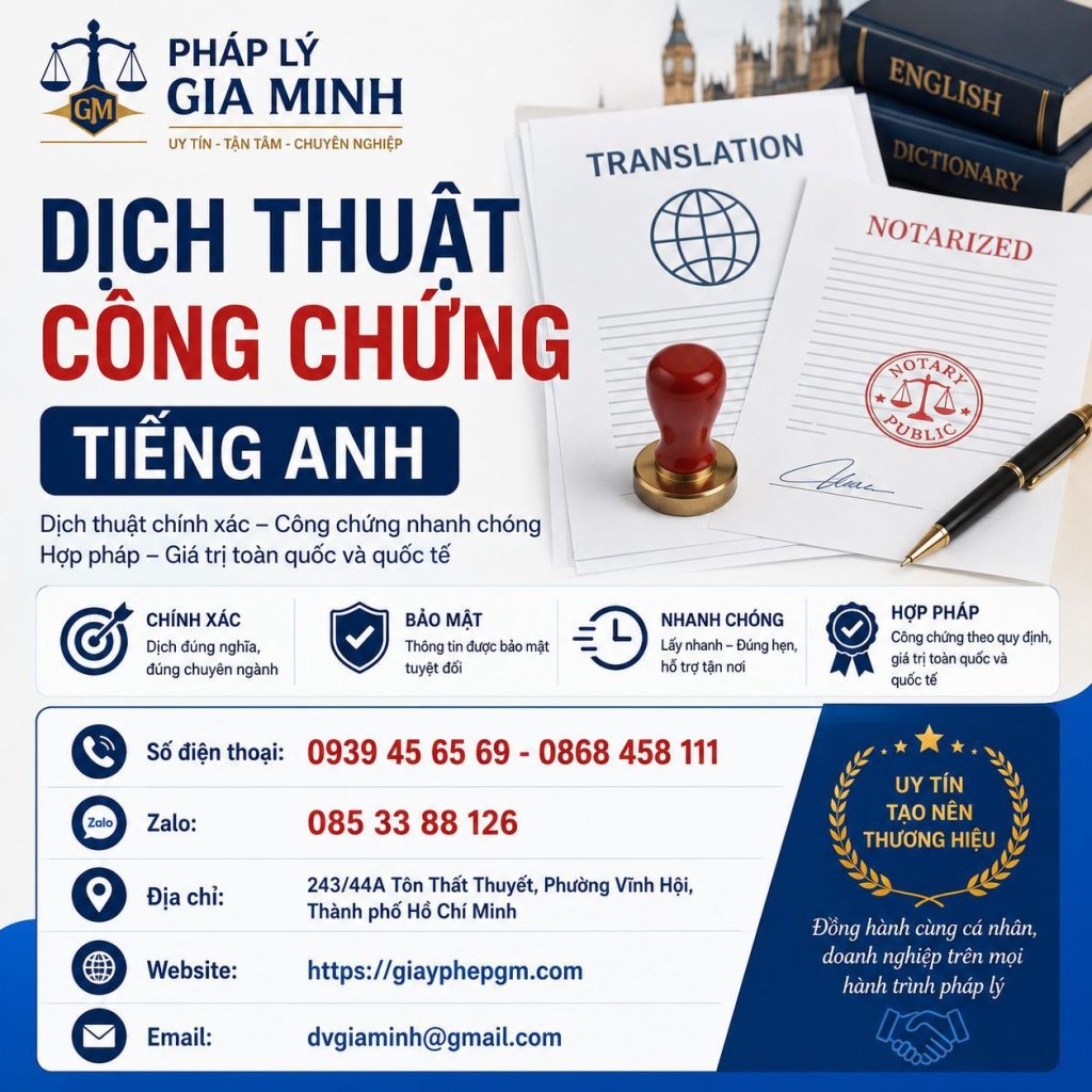 Dịch thuật công chứng tiếng Anh