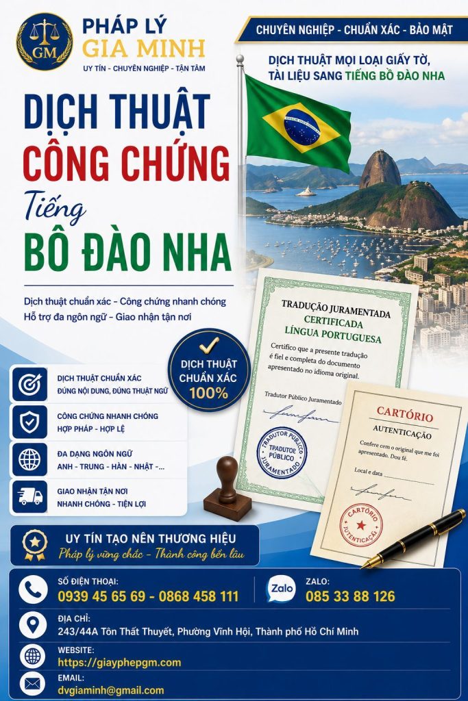 Dịch thuật công chứng tiếng Bồ Đào Nha