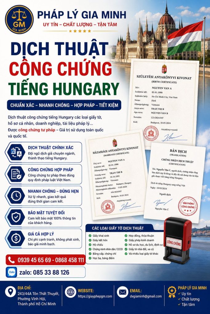 Dịch thuật công chứng tiếng Hungary