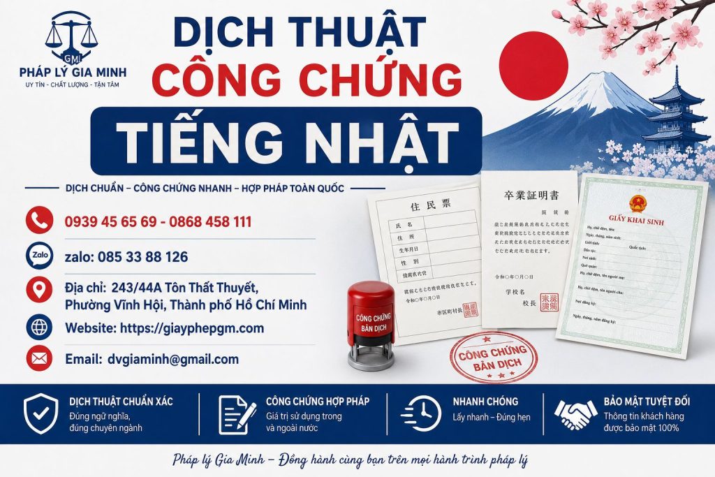 Dịch thuật công chứng tiếng Nhật