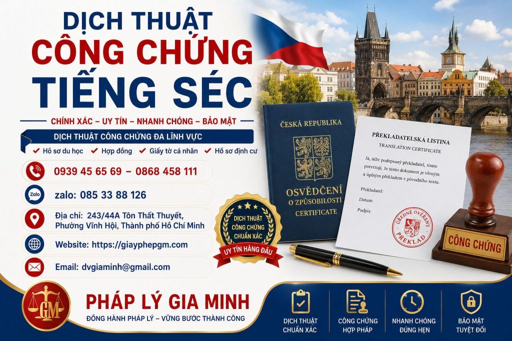 Dịch thuật công chứng tiếng Séc