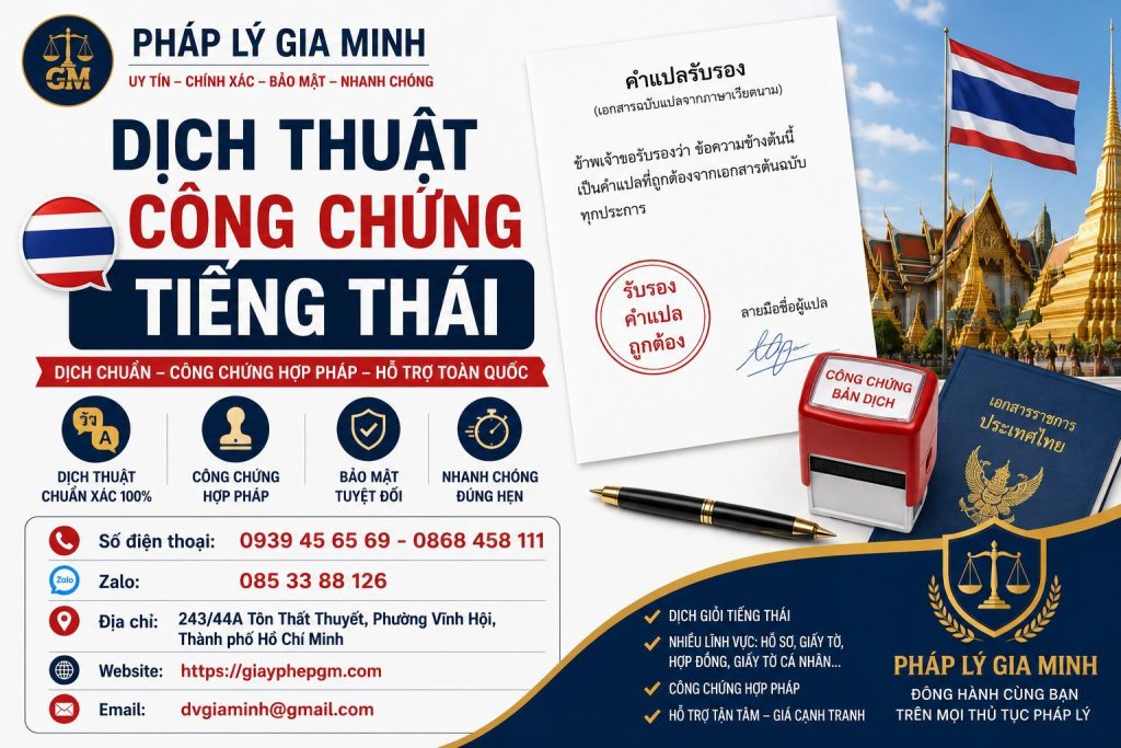 Dịch thuật công chứng tiếng Thái
