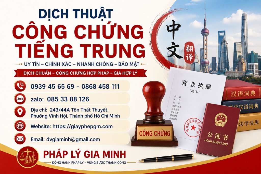 Dịch thuật công chứng tiếng Trung