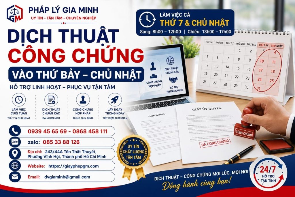Dịch Thuật Công Chứng Vào Thư Bảy Chủ Nhật