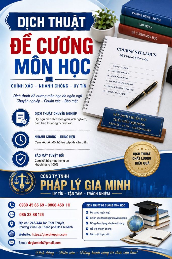 Dịch thuật đề cương môn học