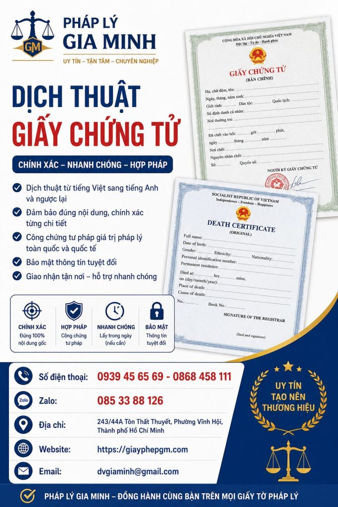 Dịch thuật giấy chứng tử