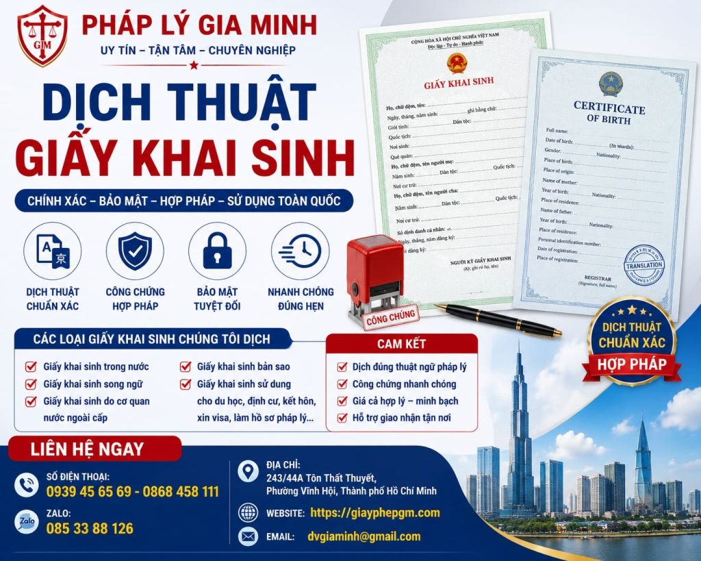 Dịch Thuật Giấy Khai Sinh