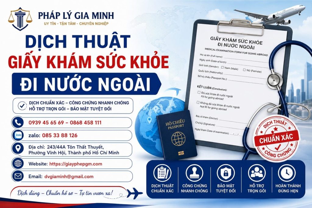 Dịch Thuật Giấy Khám Sức Khỏe Đi Nước Ngoài