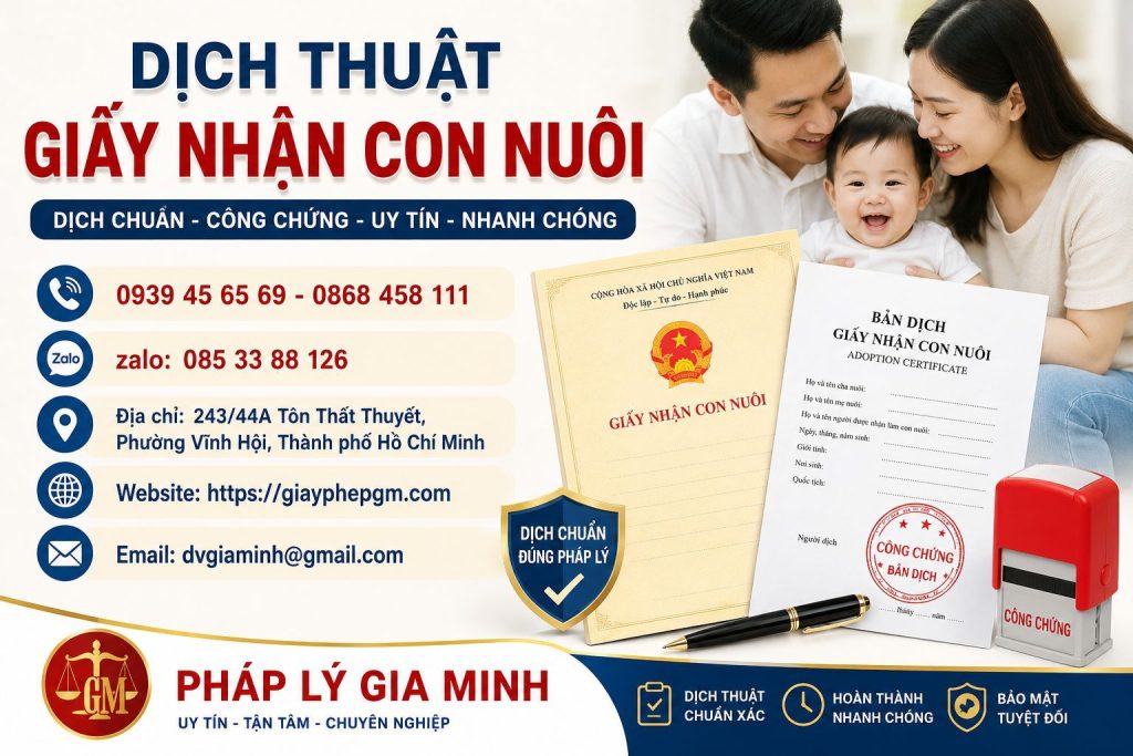 Dịch thuật giấy nhận con nuôi
