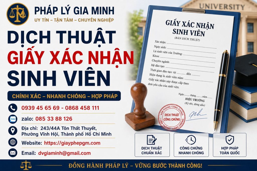 Dịch thuật giấy xác nhận sinh viên
