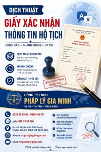 Dịch thuật giấy xác nhận thông tin hộ tịch