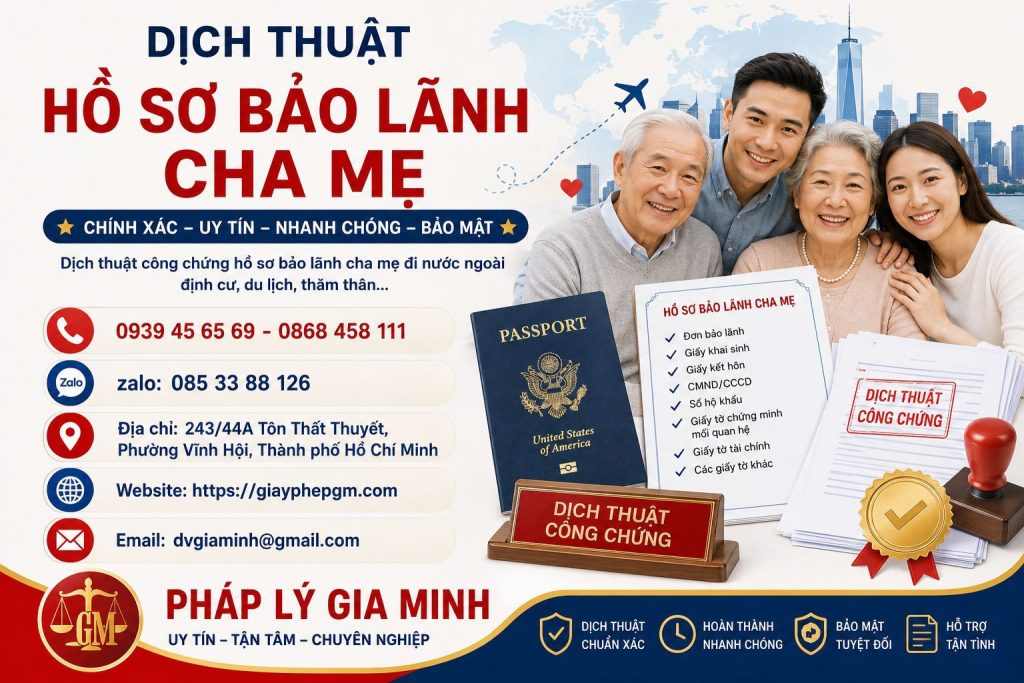Dịch thuật hồ sơ bảo lãnh cha mẹ
