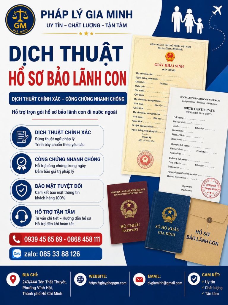 Dịch thuật hồ sơ bảo lãnh con