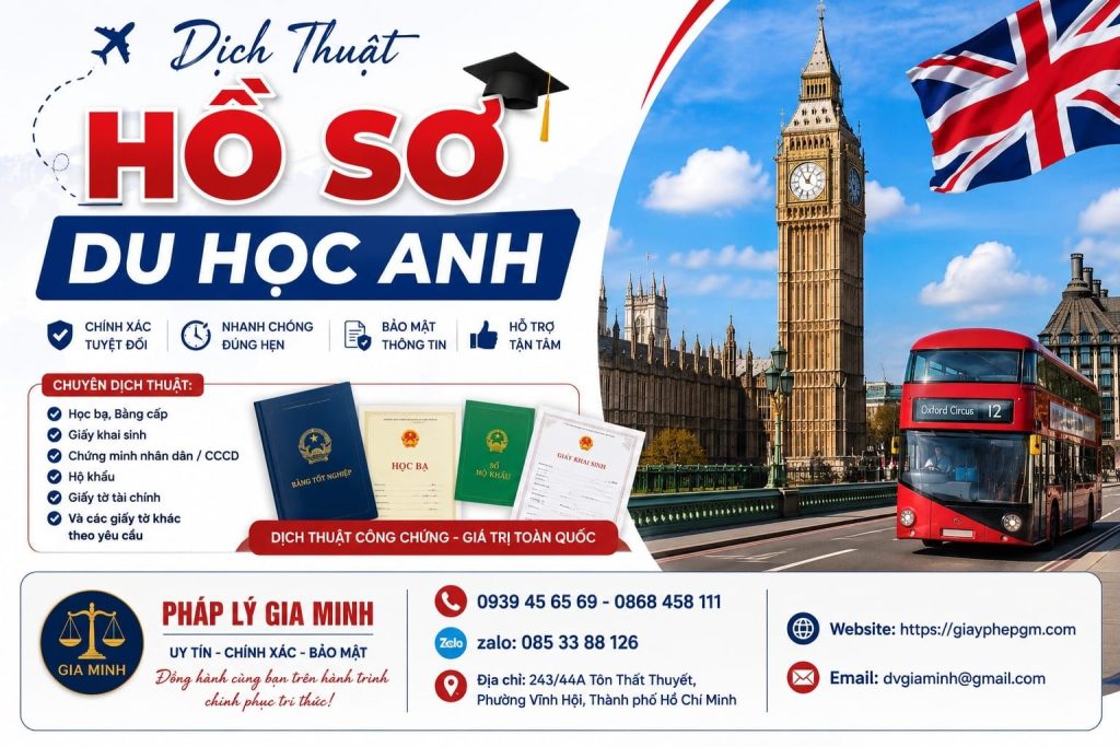 Dịch Thuật Hồ Sơ Du Học Anh