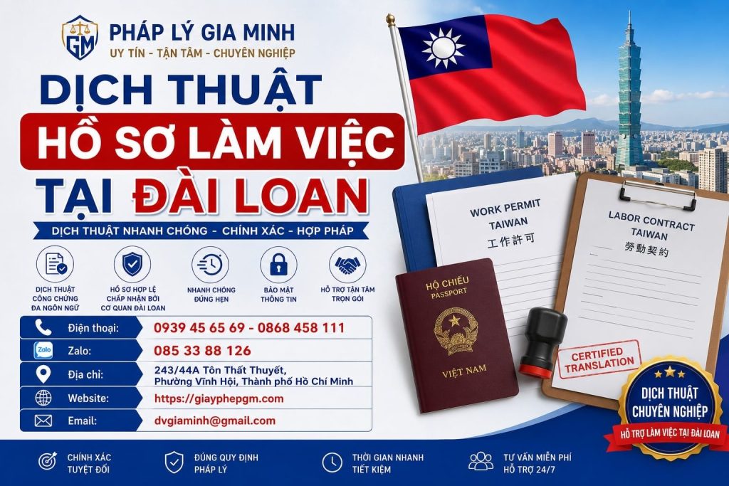 Dịch Thuật Hồ Sơ Làm Việc Tài Đài Loan