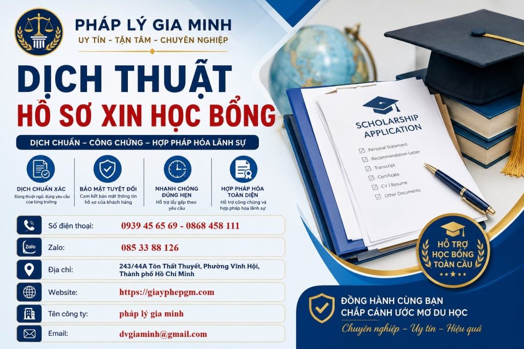 Dịch Thuật Hồ Sơ Xin Học Bổng
