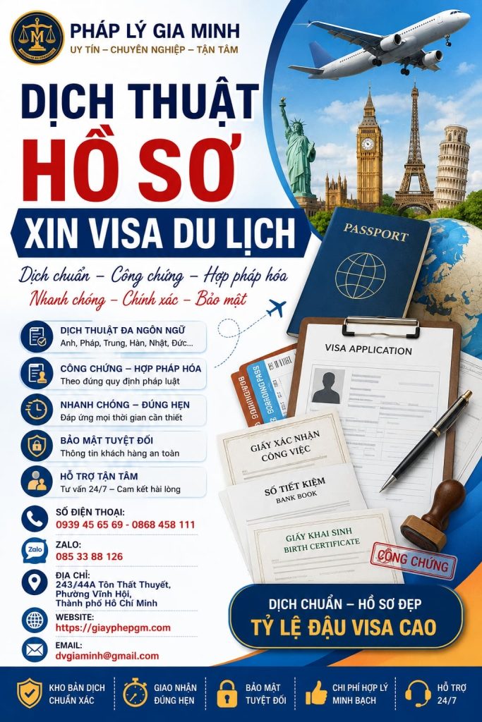 Dịch Thuật Hồ Sơ Xin Visa Du Lịch