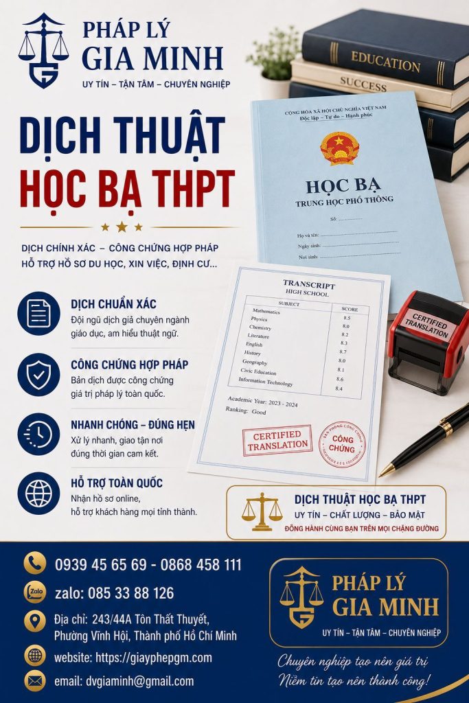 Dịch thuật học bạ THPT