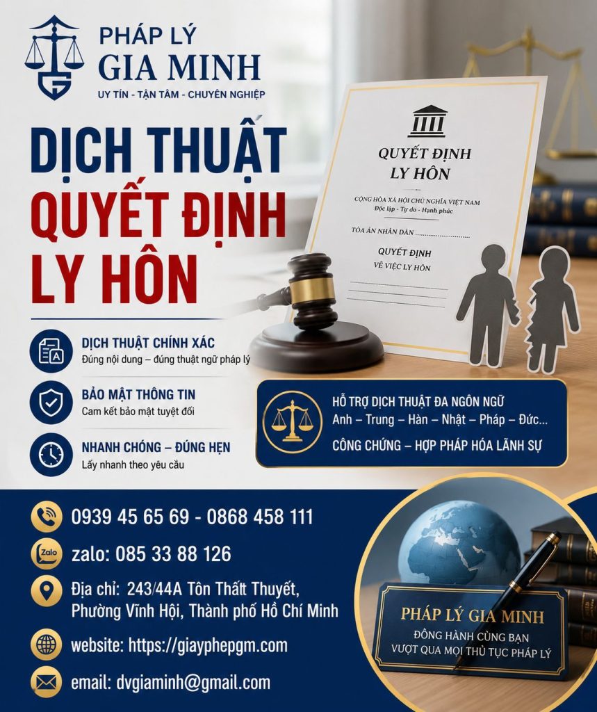Dịch thuật quyết định ly hôn