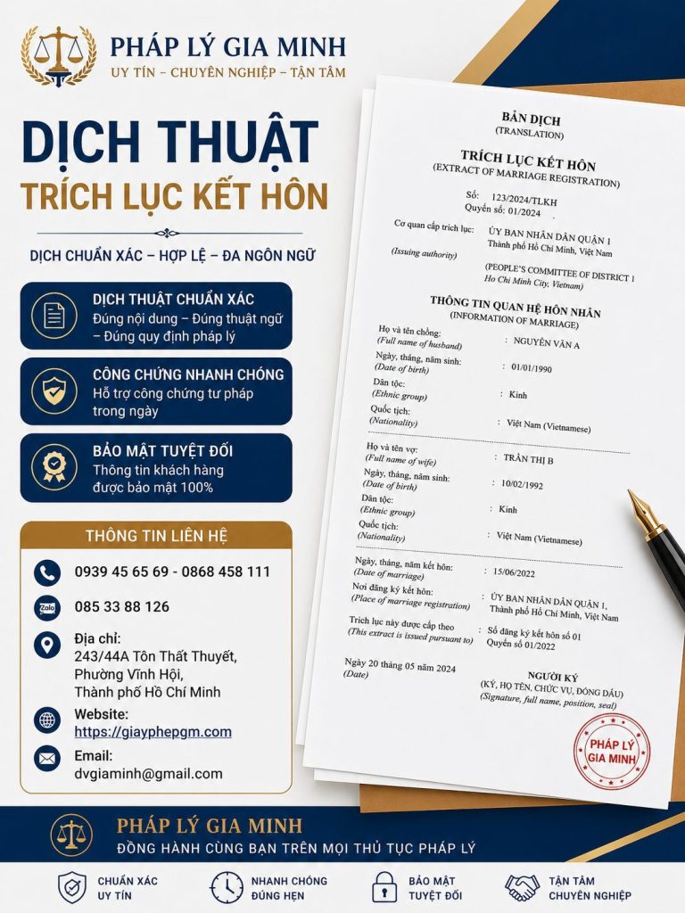 Dịch thuật trích lục kết hôn