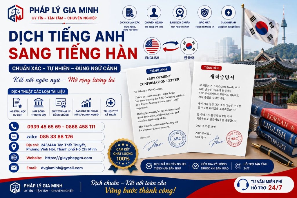 Dịch Tiếng Anh Sang Tiếng Hàn