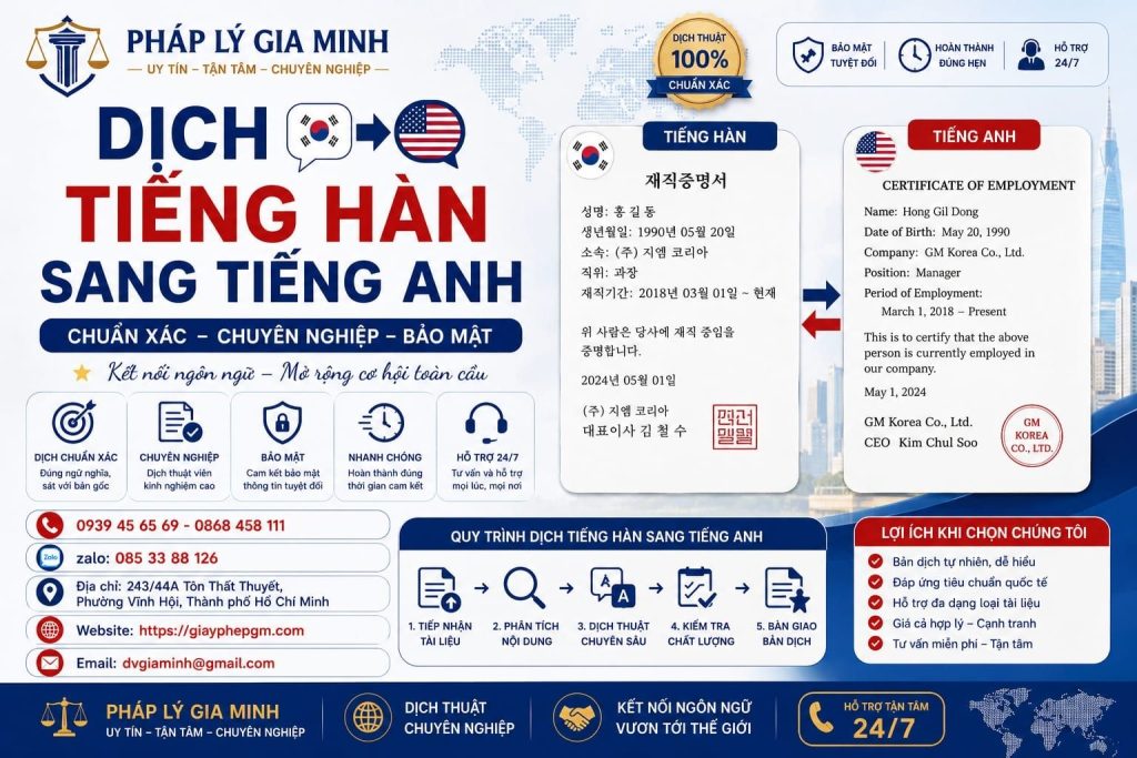Dịch Tiếng Hàn Sang Tiếng Anh