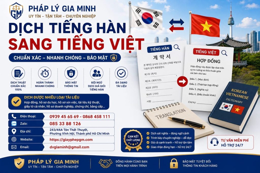 Dịch Tiếng Hàn Sang Tiếng Việt