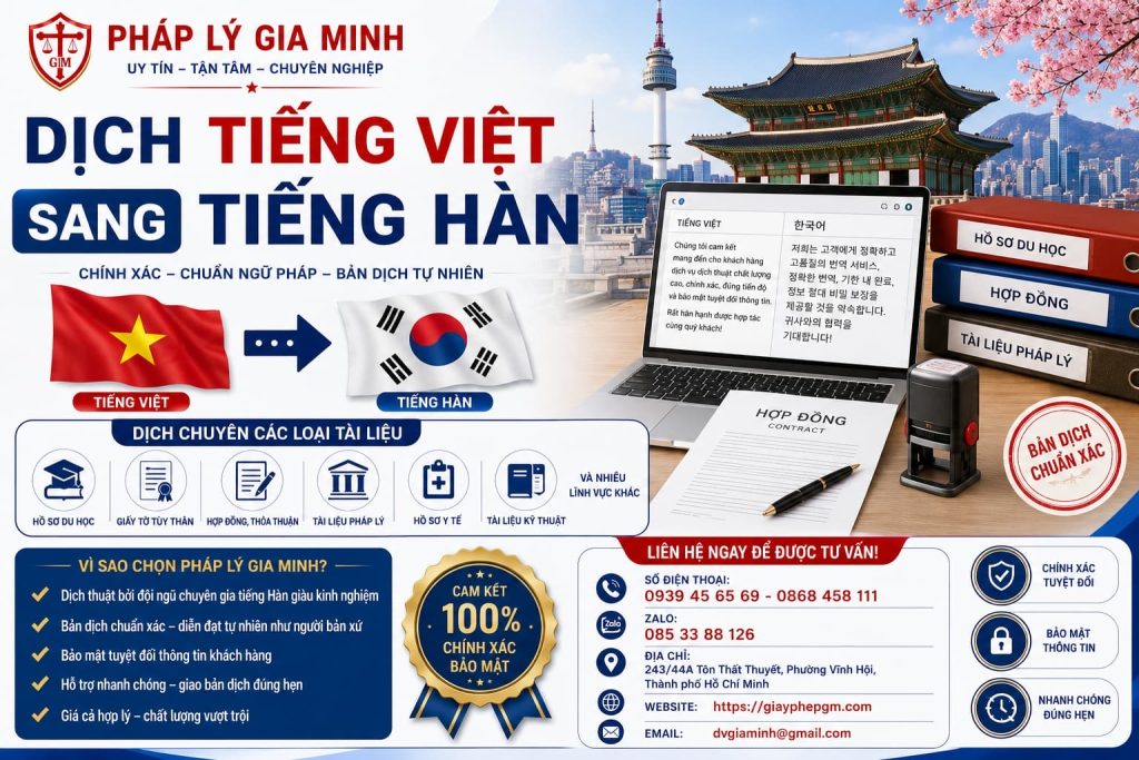 Dịch Tiếng Việt Sang Tiếng Hàn