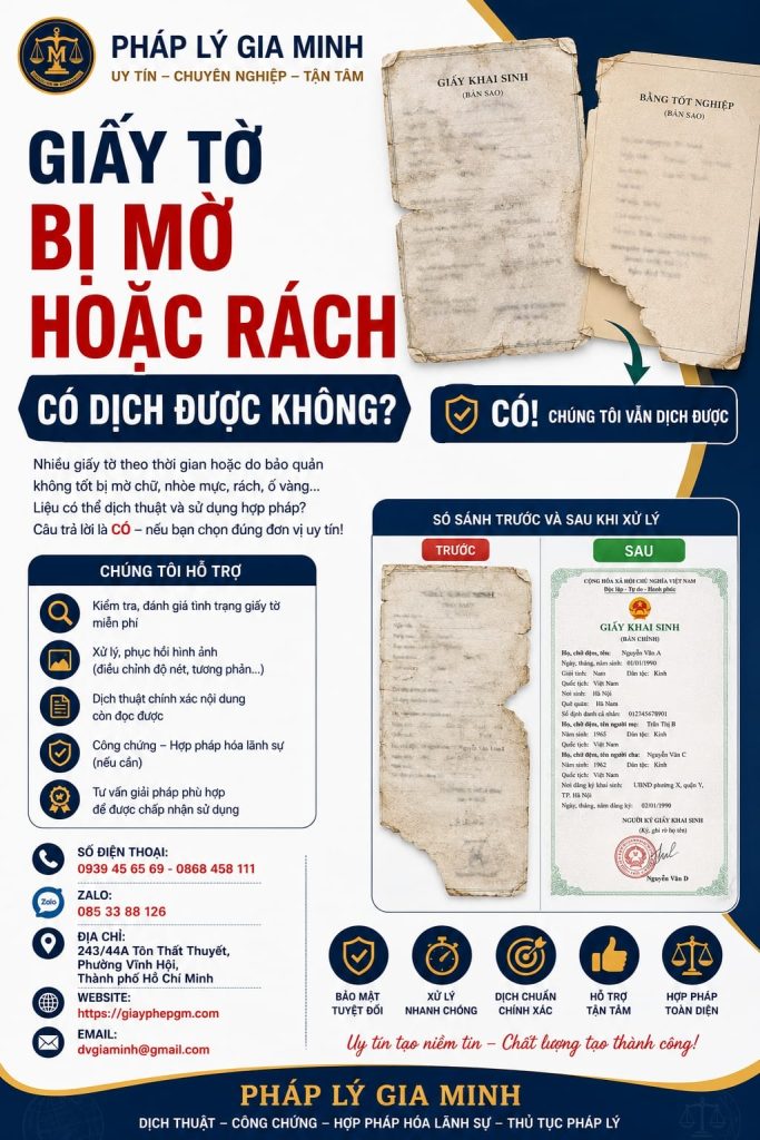 Giấy Tờ Bị Mờ Hoặc Rách Có Dịch Được Không