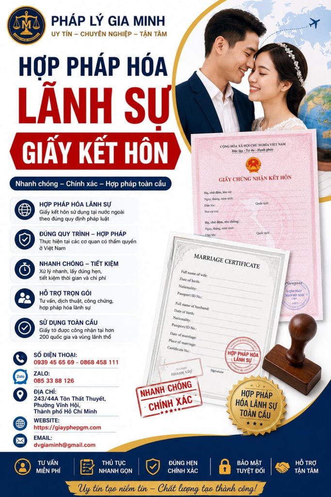 Hợp Pháp Hóa Lãnh Sự Giấy Kết Hôn