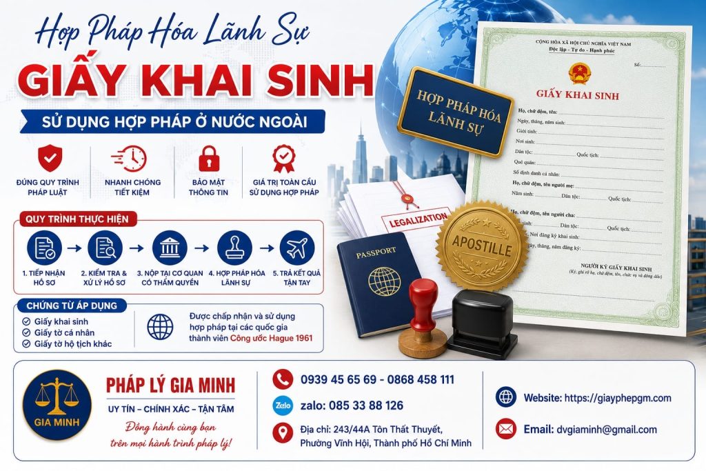 Hợp Pháp Hóa Lãnh Sự Giấy Khai Sinh